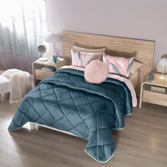 Tendenza Velvet Comforter Set with Cushion – Luxury Soft Modern Bedding