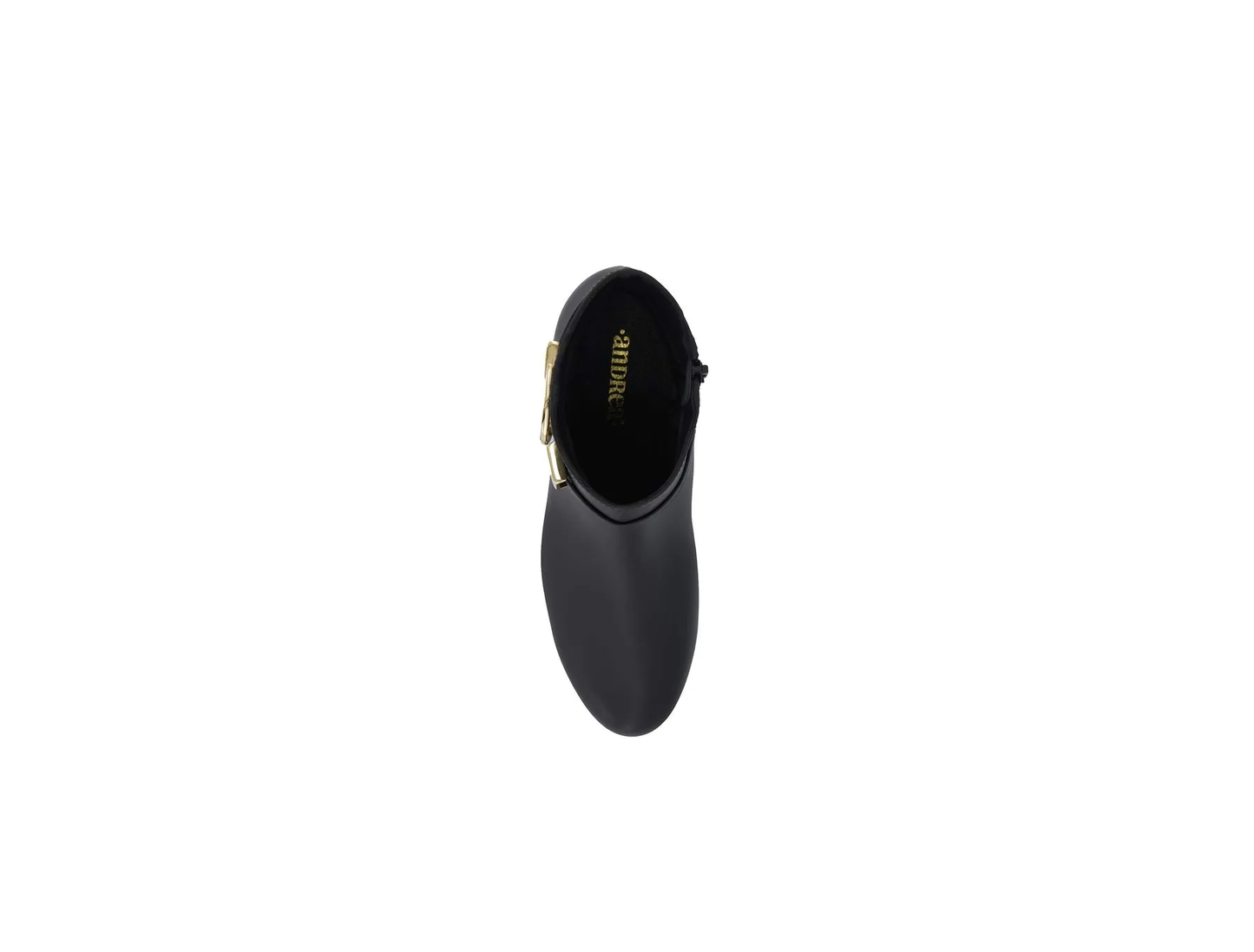 Black Side Zipper Ankle Boots – Metallic Bell Heel | 2½" Heel