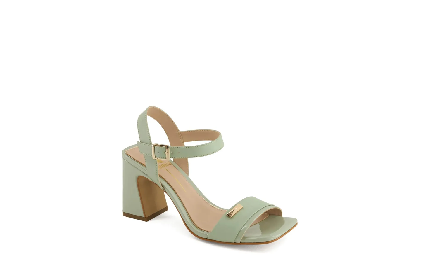 Women’s Green Block Heel Sandals – Open Toe Ankle Strap High Heel