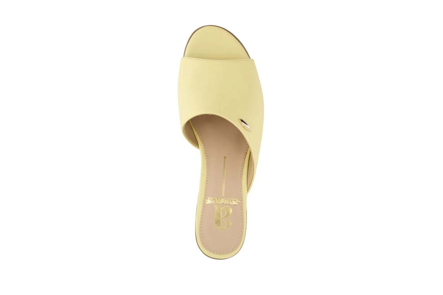 Women’s Yellow Slide Sandals – Open Toe Low Block Heel Mule
