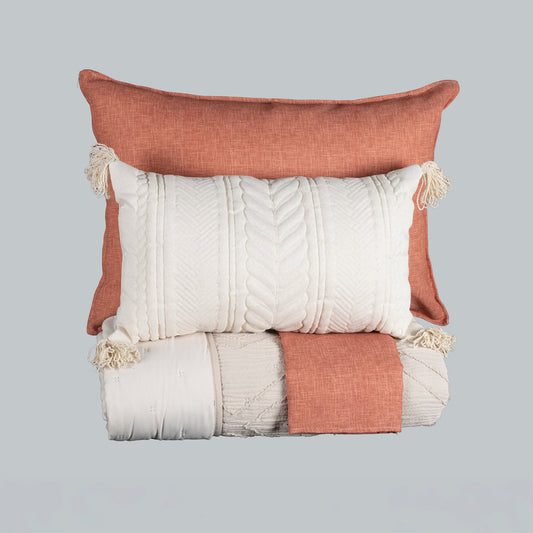 Chautla Reversible Comforter Set | Jacquard Quilted | Queen King