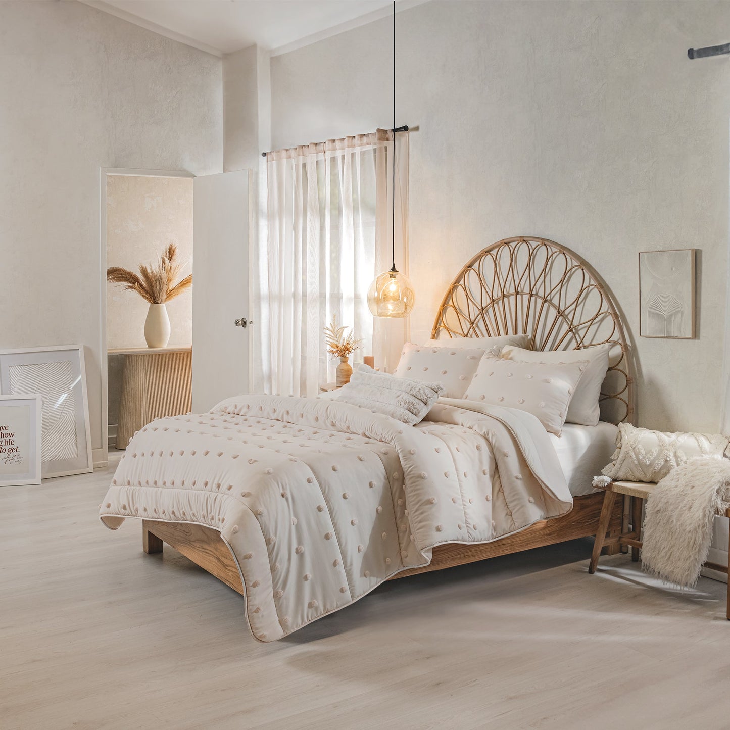 Vianney Ivory Textured Comforter Set – Soft Luxury Bedroom Bedding
