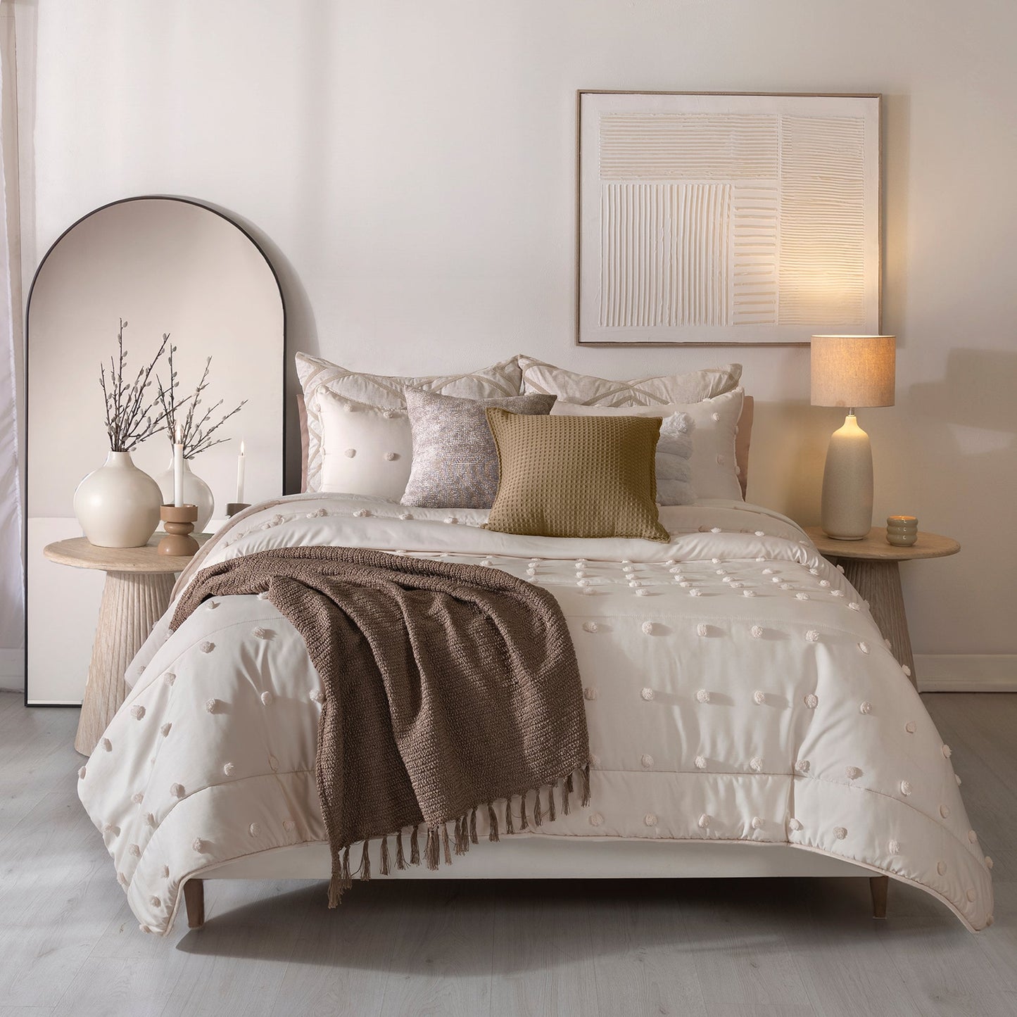 Vianney Ivory Textured Comforter Set – Soft Luxury Bedroom Bedding