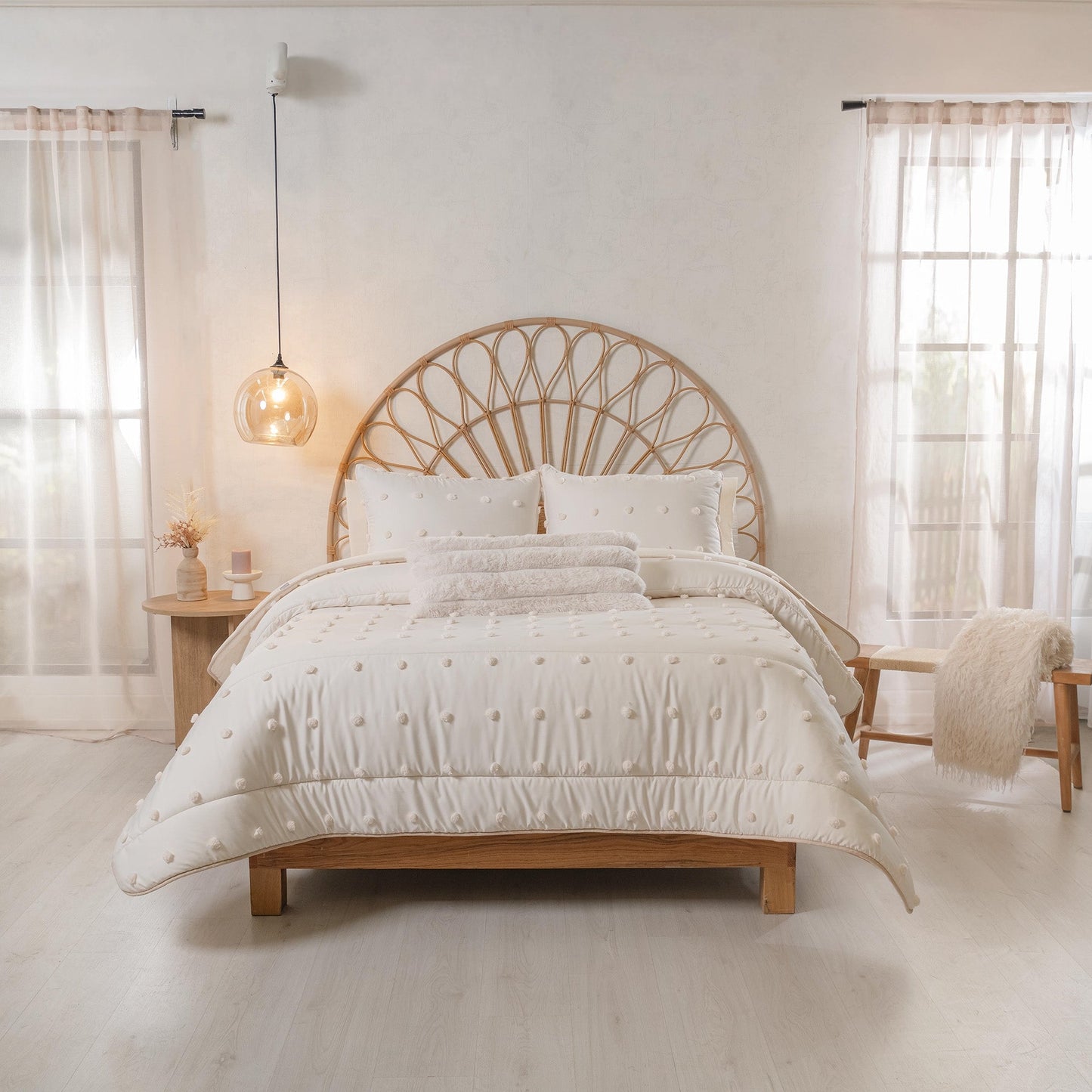 Vianney Ivory Textured Comforter Set – Soft Luxury Bedroom Bedding