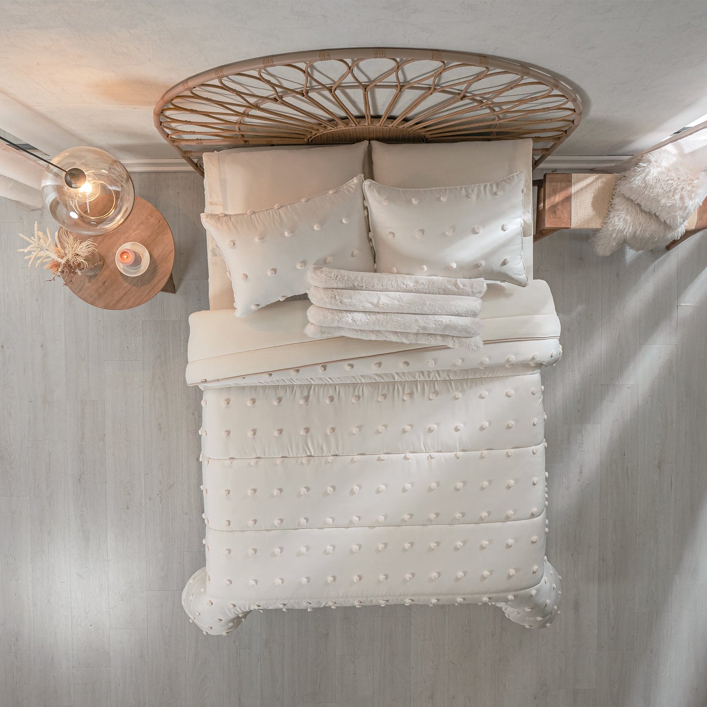 Vianney Ivory Textured Comforter Set – Soft Luxury Bedroom Bedding