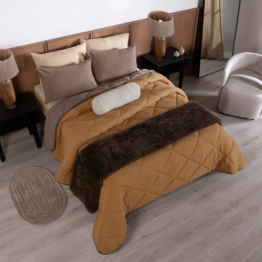 Siena Reversible Comforter Set | Faux Fur Trim | Queen King