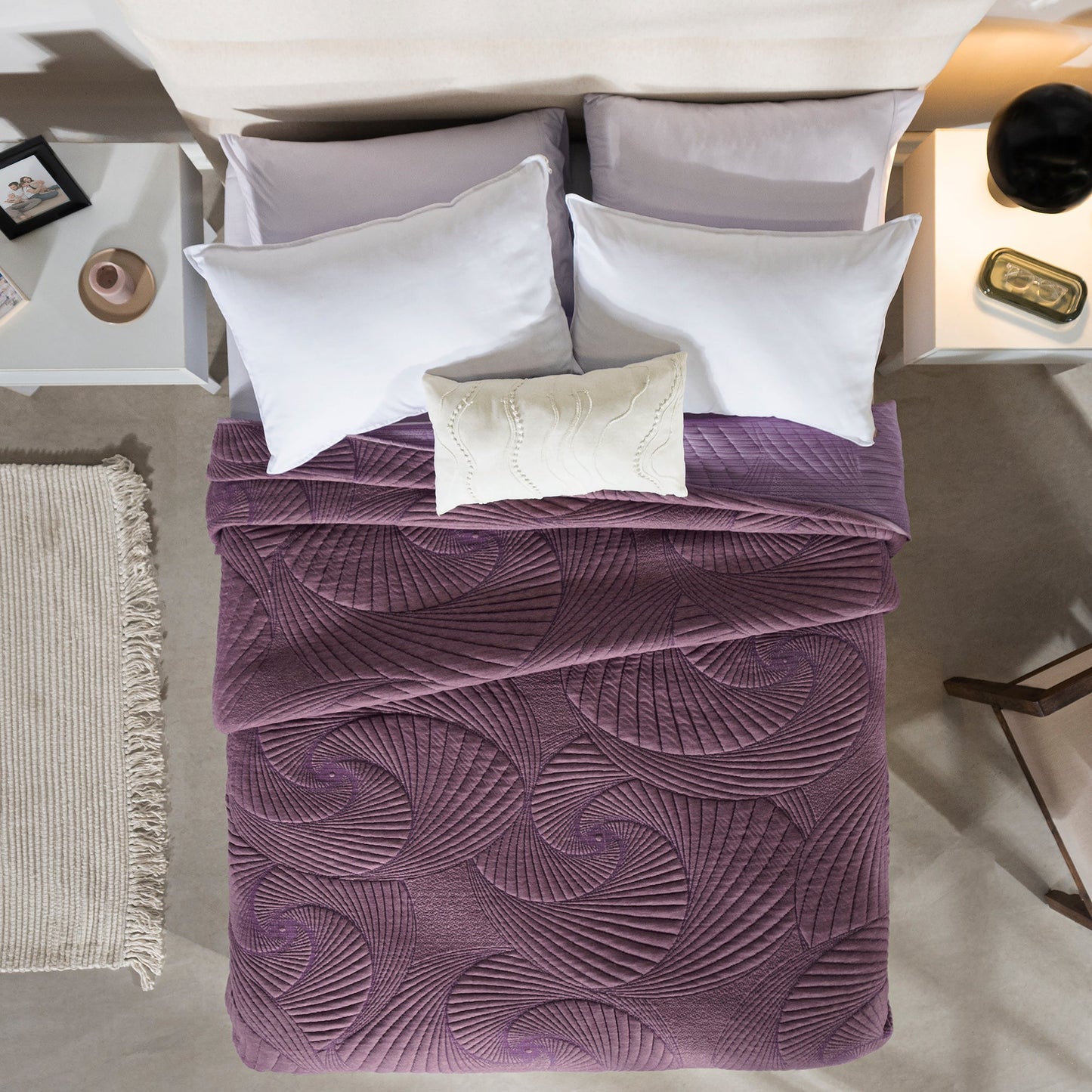 Venecia Berry Comforter Set with Embroidered Cushion